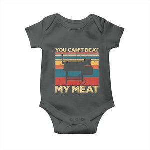 Funny BBQ Baby Onesie You Can't Beat My Meat Dad Grill Gift TS10 Dark Heather Print Your Wear