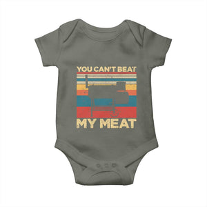 Funny BBQ Baby Onesie You Can't Beat My Meat Dad Grill Gift TS10 Military Green Print Your Wear