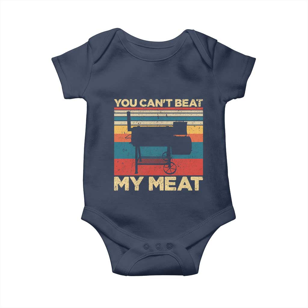 Funny BBQ Baby Onesie You Can't Beat My Meat Dad Grill Gift TS10 Navy Print Your Wear