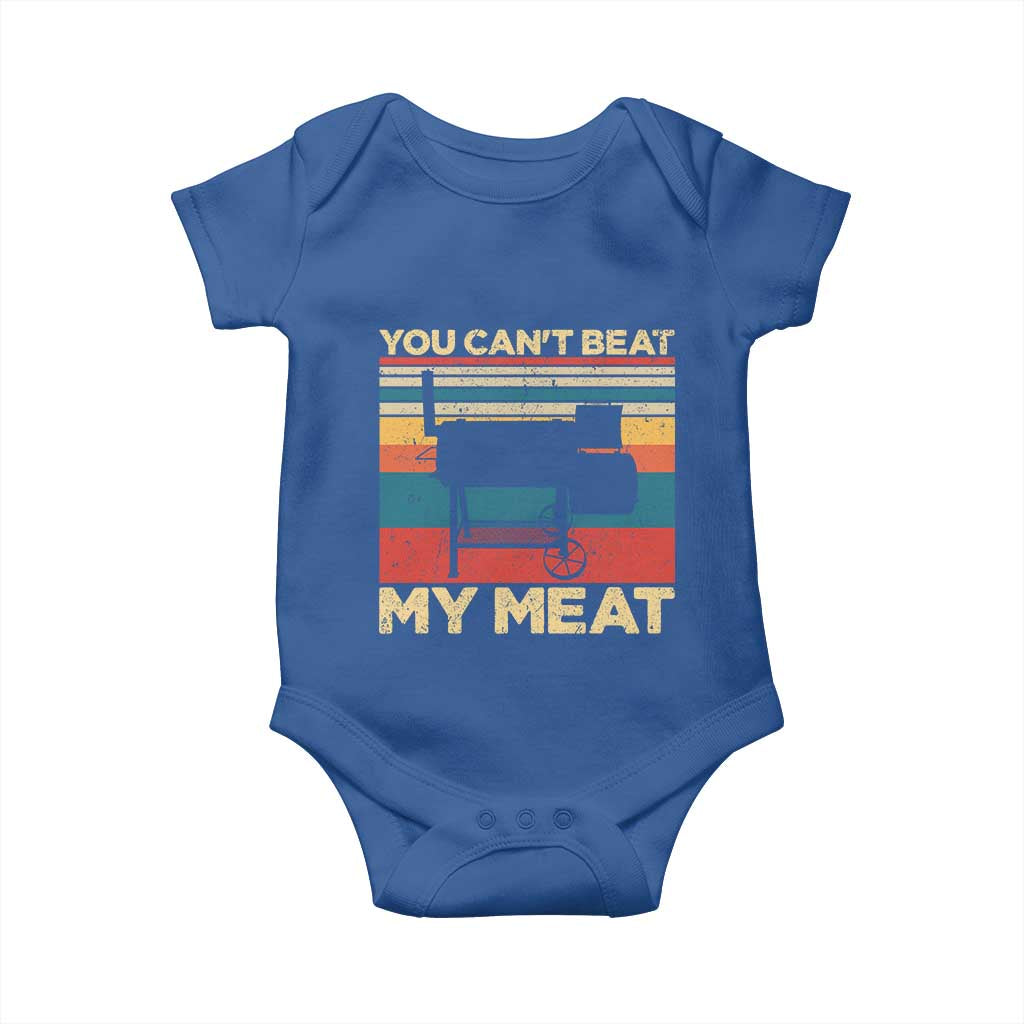 Funny BBQ Baby Onesie You Can't Beat My Meat Dad Grill Gift TS10 Royal Blue Print Your Wear