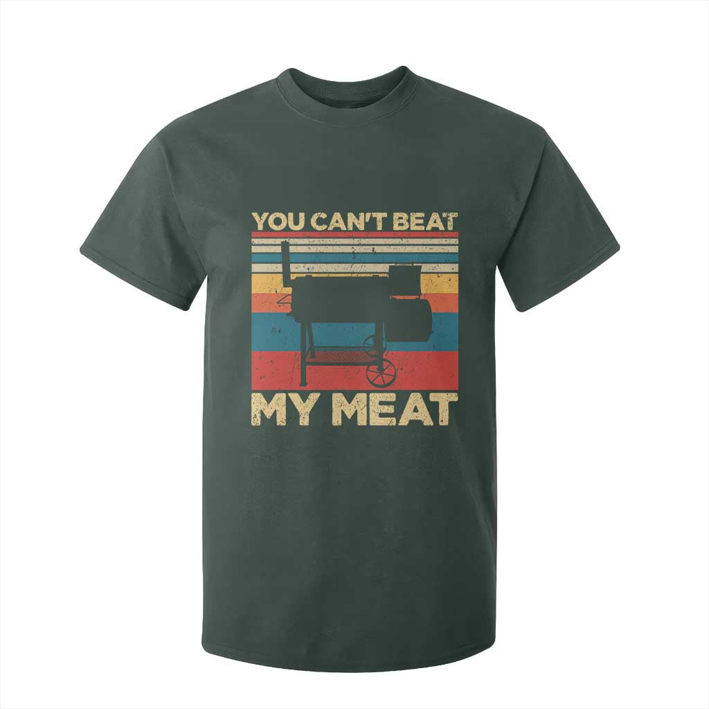 Funny BBQ T Shirt For Kid You Can't Beat My Meat Dad Grill Gift TS10 Dark Forest Green Print Your Wear