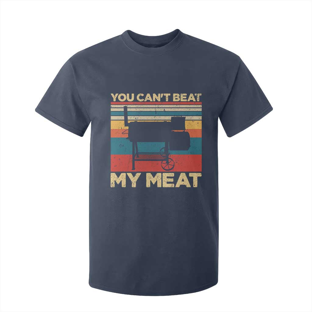 Funny BBQ T Shirt For Kid You Can't Beat My Meat Dad Grill Gift TS10 Navy Print Your Wear