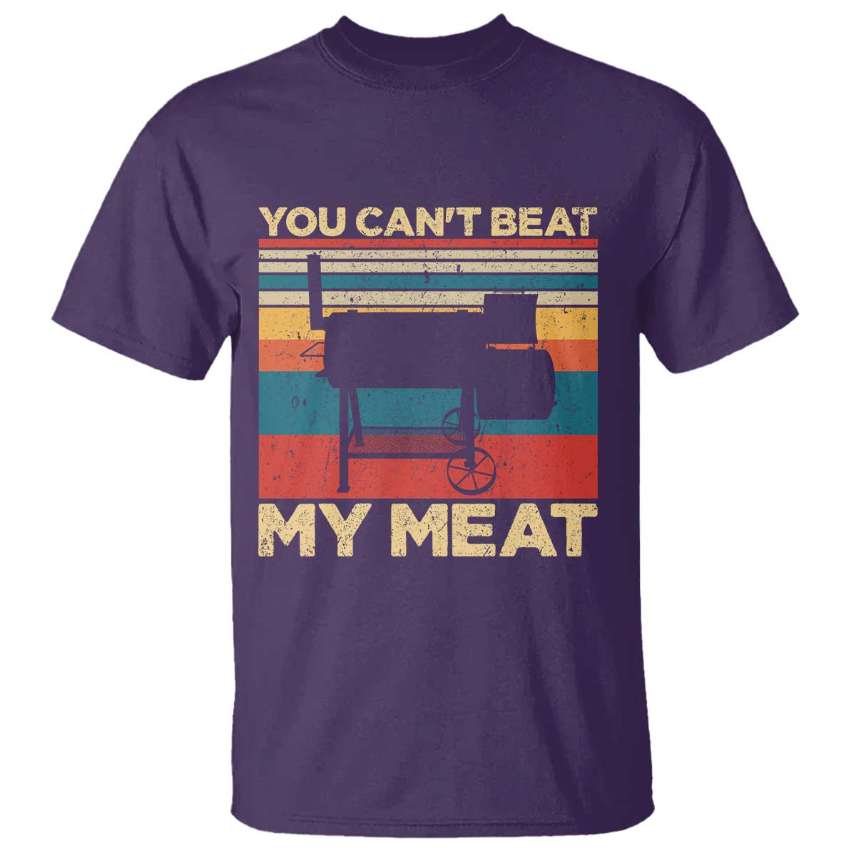 Funny BBQ T Shirt You Can't Beat My Meat Dad Grill Gift TS10 Purple Print Your Wear