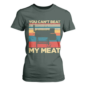 Funny BBQ T Shirt For Women You Can't Beat My Meat Dad Grill Gift TS10 Dark Forest Green Print Your Wear