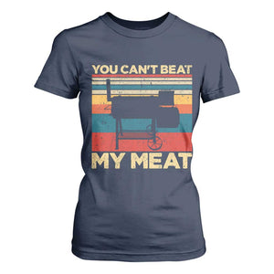Funny BBQ T Shirt For Women You Can't Beat My Meat Dad Grill Gift TS10 Navy Print Your Wear