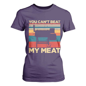 Funny BBQ T Shirt For Women You Can't Beat My Meat Dad Grill Gift TS10 Purple Print Your Wear