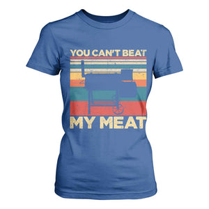 Funny BBQ T Shirt For Women You Can't Beat My Meat Dad Grill Gift TS10 Royal Blue Print Your Wear