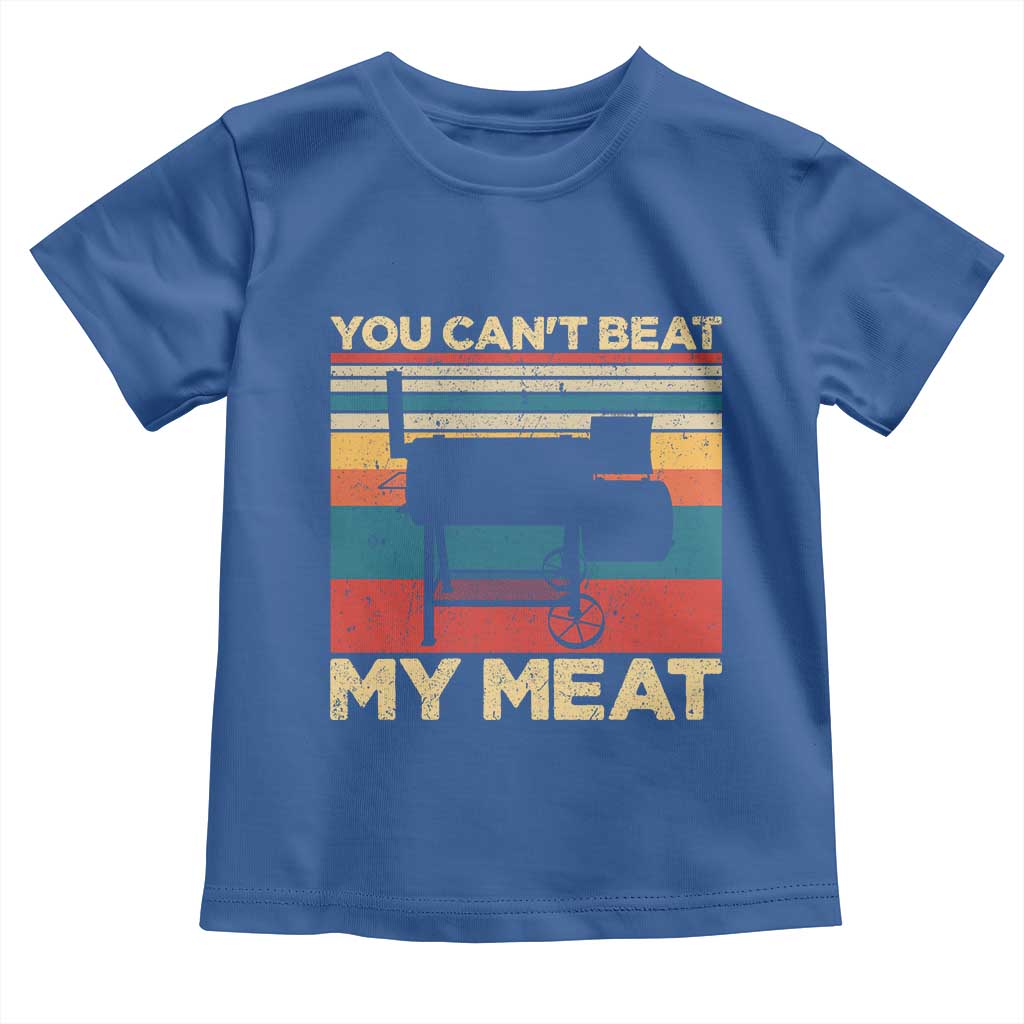 Funny BBQ Toddler T Shirt You Can't Beat My Meat Dad Grill Gift TS10 Royal Blue Print Your Wear