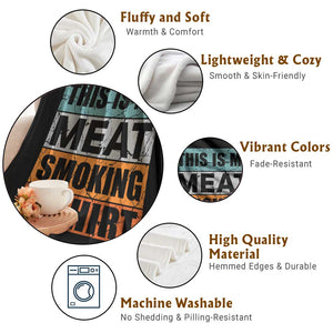 Retro BBQ Smoker This is My Meat Smoking Throw Blanket TS10 Print Your Wear
