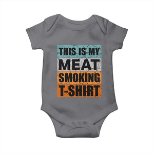 Retro BBQ Smoker This is My Meat Smoking Baby Onesie TS10 Charcoal Print Your Wear