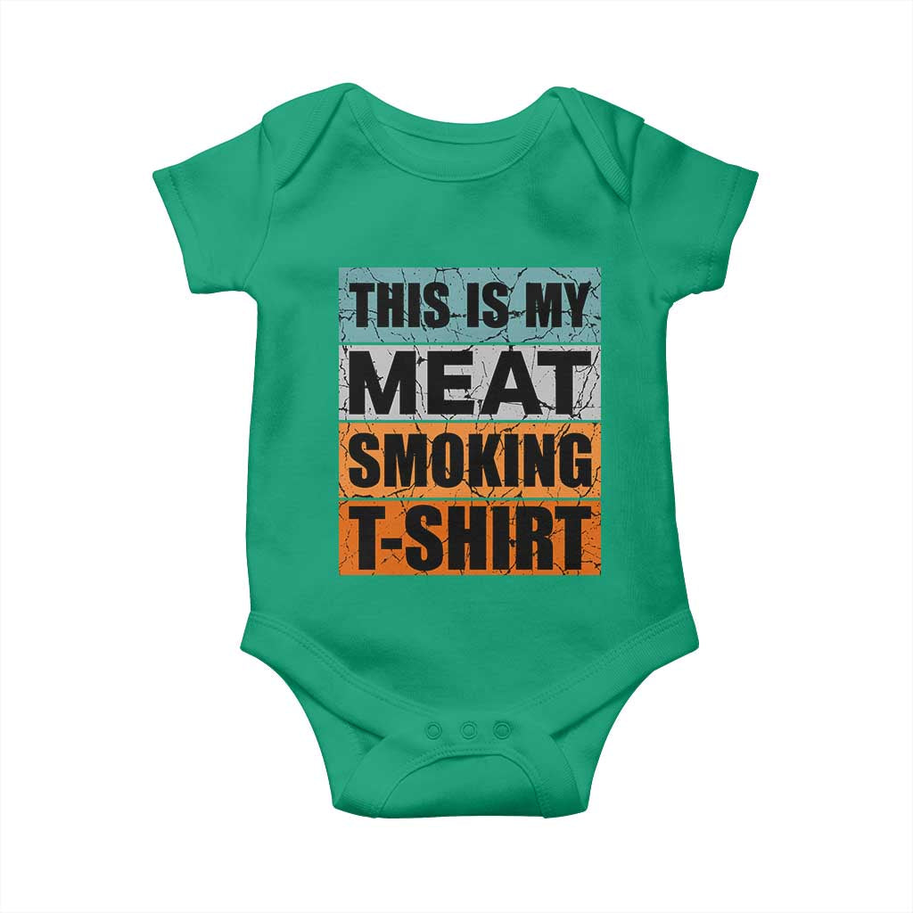 Retro BBQ Smoker This is My Meat Smoking Baby Onesie TS10 Irish Green Print Your Wear