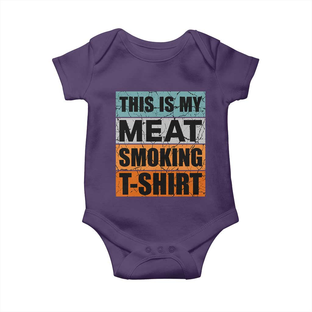 Retro BBQ Smoker This is My Meat Smoking Baby Onesie TS10 Purple Print Your Wear