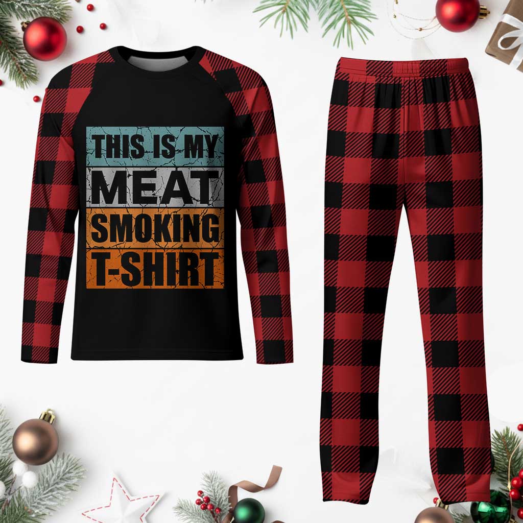 Retro BBQ Smoker This is My Meat Smoking Plaid Pajama Set TS10 Buffalo Plaid Print Your Wear
