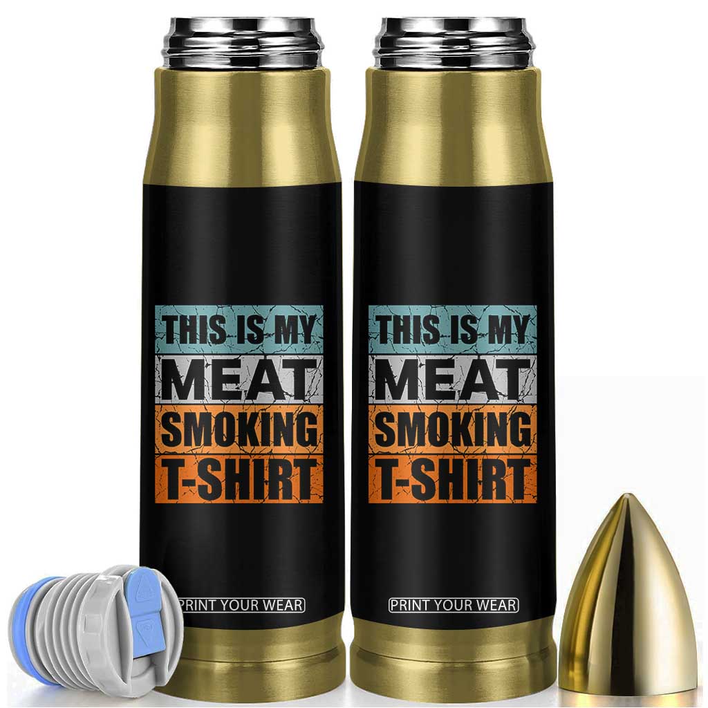 Retro BBQ Smoker This is My Meat Smoking Bullet Tumbler TS10 Black Print Your Wear