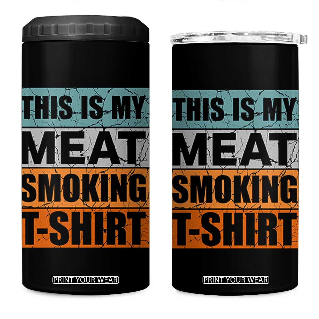 Retro BBQ Smoker This is My Meat Smoking 4 in 1 Can Cooler Tumbler TS10 One Size: 16 oz Black Print Your Wear