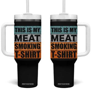 Retro BBQ Smoker This is My Meat Smoking Tumbler With Handle TS10 One Size: 40 oz Black Print Your Wear