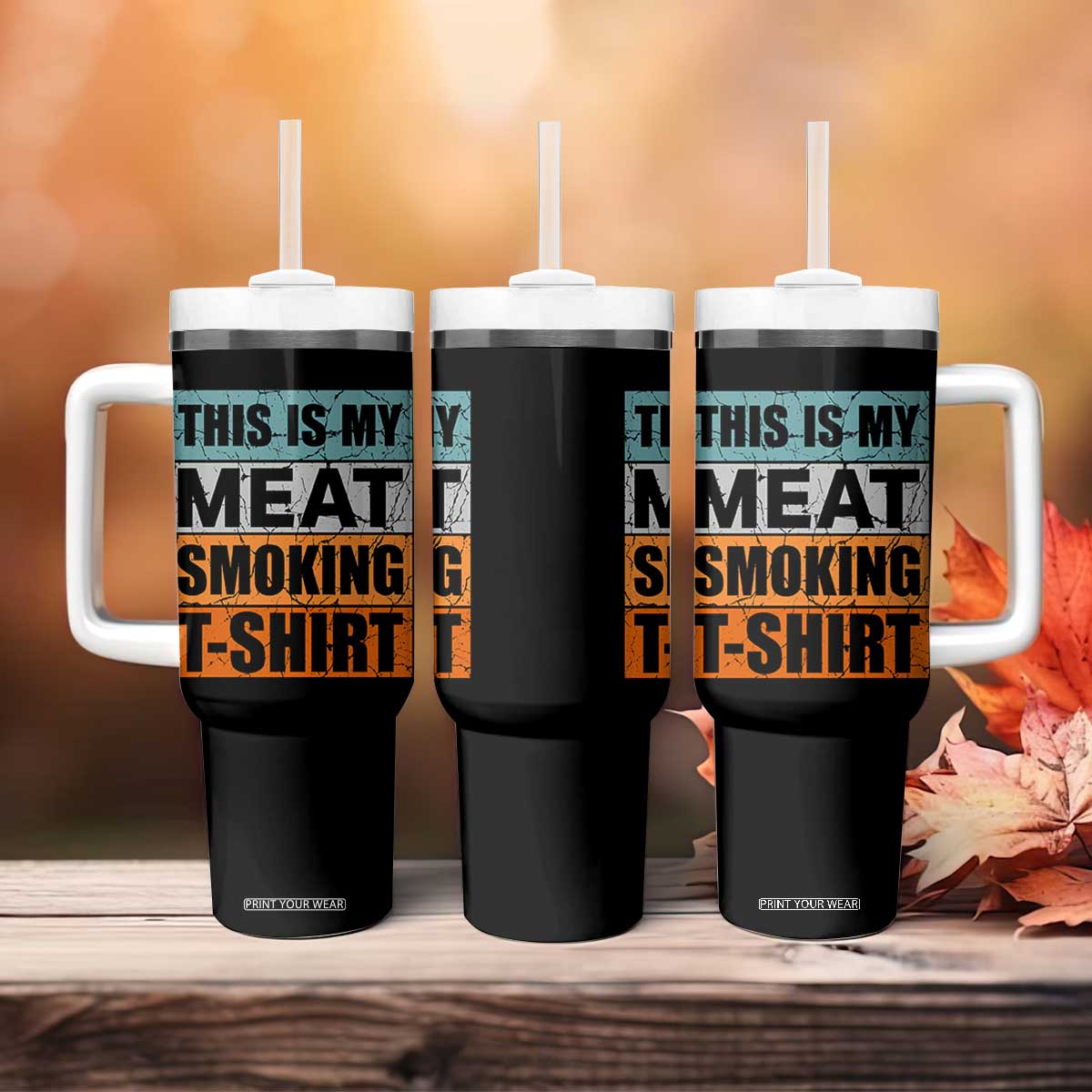 Retro BBQ Smoker This is My Meat Smoking Tumbler With Handle TS10 Print Your Wear