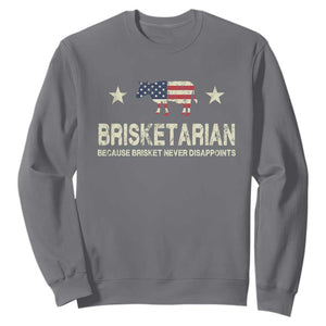 BBQ Sweatshirt Brisketarian Because Brisket Never Disappoints American Flag TS10 Charcoal Print Your Wear