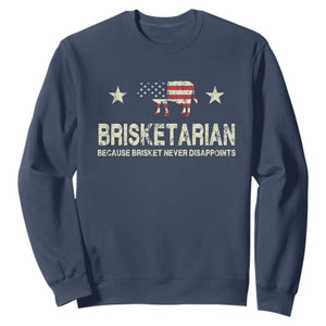 BBQ Sweatshirt Brisketarian Because Brisket Never Disappoints American Flag TS10 Navy Print Your Wear