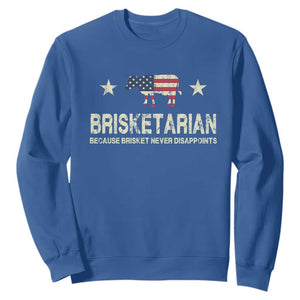 BBQ Sweatshirt Brisketarian Because Brisket Never Disappoints American Flag TS10 Royal Blue Print Your Wear