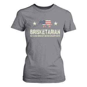 BBQ T Shirt For Women Brisketarian Because Brisket Never Disappoints American Flag TS10 Charcoal Print Your Wear