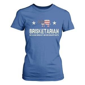 BBQ T Shirt For Women Brisketarian Because Brisket Never Disappoints American Flag TS10 Royal Blue Print Your Wear