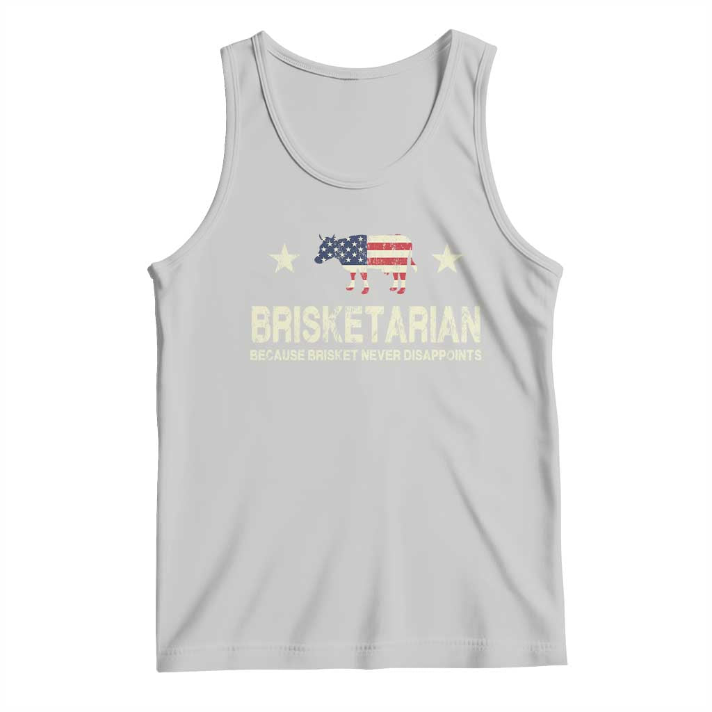 BBQ Tank Top Brisketarian Because Brisket Never Disappoints American Flag TS10 Ash Print Your Wear