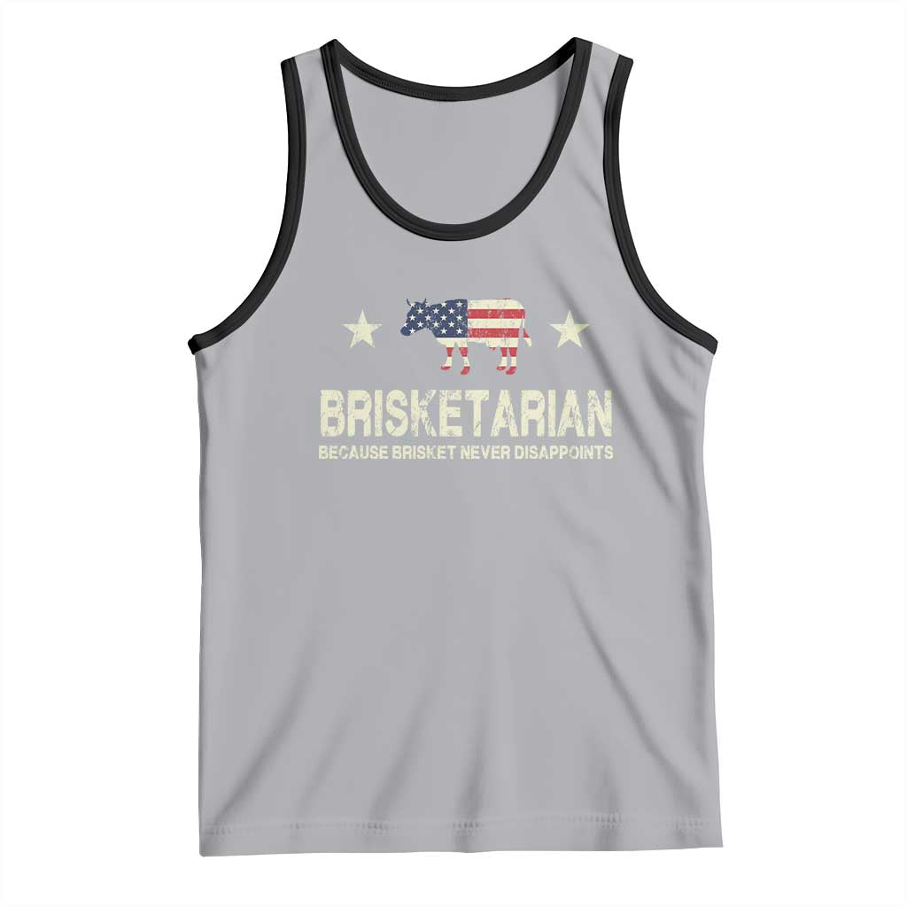 BBQ Tank Top Brisketarian Because Brisket Never Disappoints American Flag TS10 Athletic Heather Black Print Your Wear