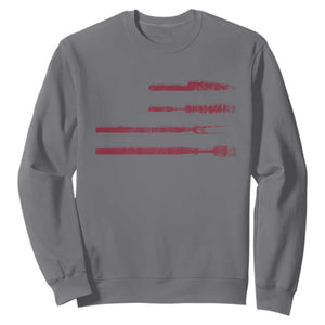 BBQ Sweatshirt With Red Line American Flag Meat Smoker Grilling Gifts TS10 Charcoal Print Your Wear