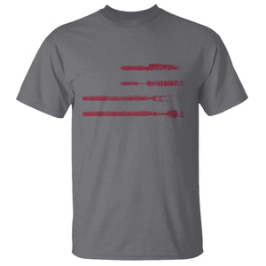 BBQ T Shirt With Red Line American Flag Meat Smoker Grilling Gifts TS10 Charcoal Print Your Wear
