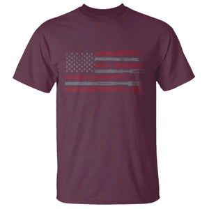 BBQ T Shirt With Red Line American Flag Meat Smoker Grilling Gifts TS10 Maroon Print Your Wear
