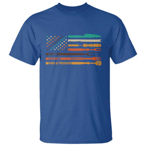 BBQ T Shirt With American Flag Brisket Butts Ribs and Freedom Grilling Gifts TS10 Royal Blue Print Your Wear