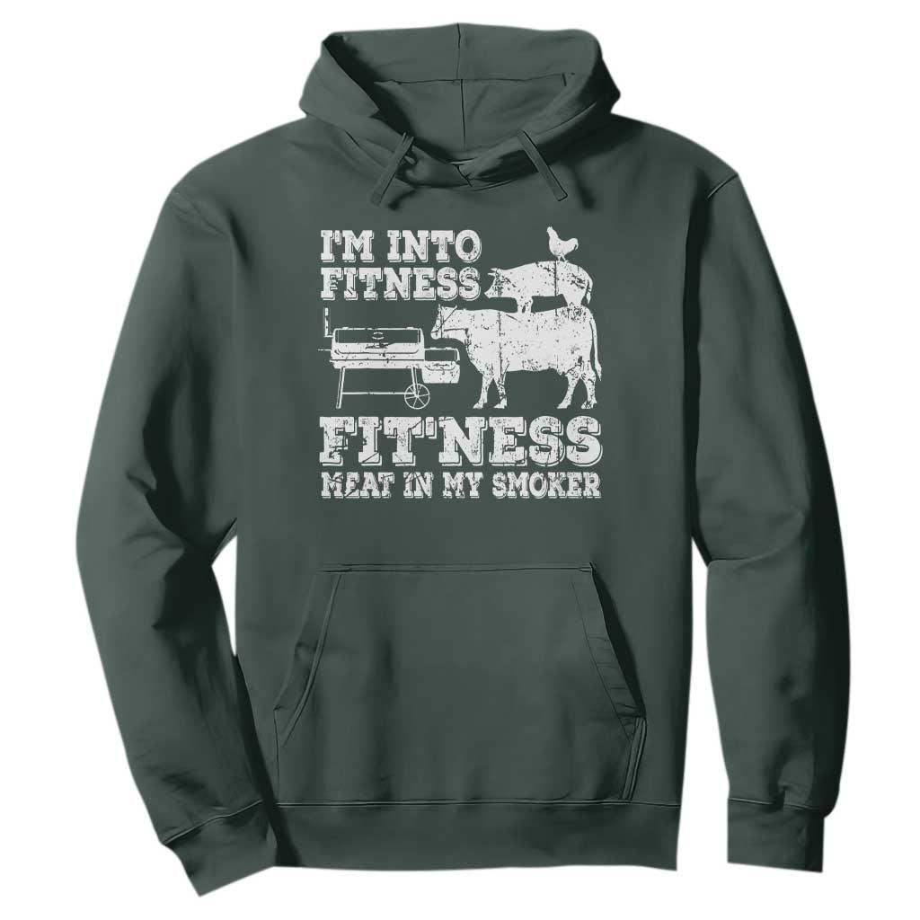 Funny BBQ Hoodie Meat Smoking Barbeque Griller Grilling Gifts TS10 Dark Forest Green Print Your Wear
