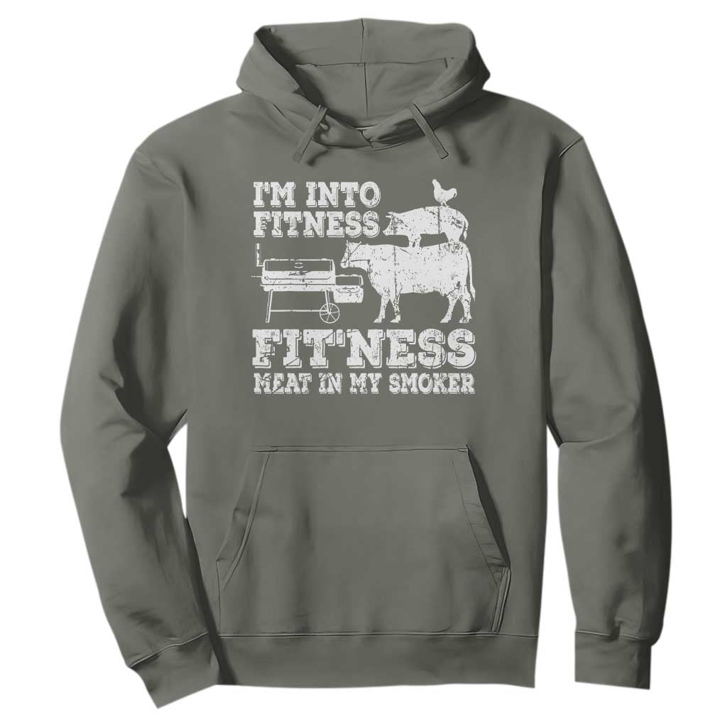 Funny BBQ Hoodie Meat Smoking Barbeque Griller Grilling Gifts TS10 Military Green Print Your Wear
