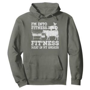 Funny BBQ Hoodie Meat Smoking Barbeque Griller Grilling Gifts TS10 Military Green Print Your Wear