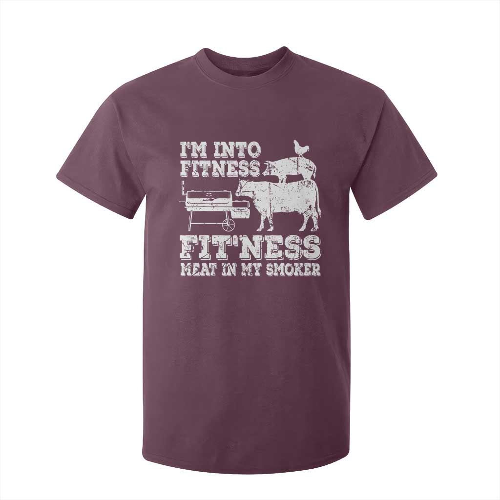 Funny BBQ T Shirt For Kid Meat Smoking Barbeque Griller Grilling Gifts TS10 Maroon Print Your Wear
