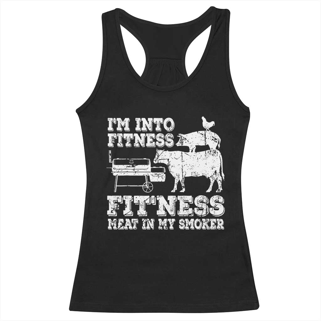 Funny BBQ Racerback Tank Top Meat Smoking Barbeque Griller Grilling Gifts TS10 Black Print Your Wear