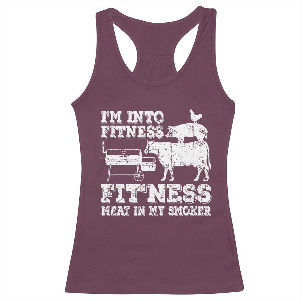 Funny BBQ Racerback Tank Top Meat Smoking Barbeque Griller Grilling Gifts TS10 Maroon Print Your Wear