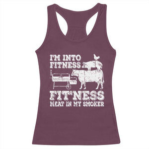 Funny BBQ Racerback Tank Top Meat Smoking Barbeque Griller Grilling Gifts TS10 Maroon Print Your Wear