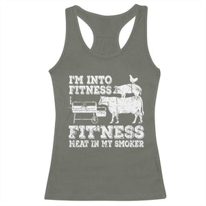 Funny BBQ Racerback Tank Top Meat Smoking Barbeque Griller Grilling Gifts TS10 Military Green Print Your Wear