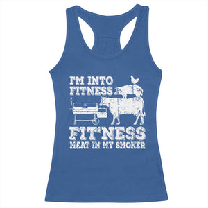 Funny BBQ Racerback Tank Top Meat Smoking Barbeque Griller Grilling Gifts TS10 Royal Blue Print Your Wear