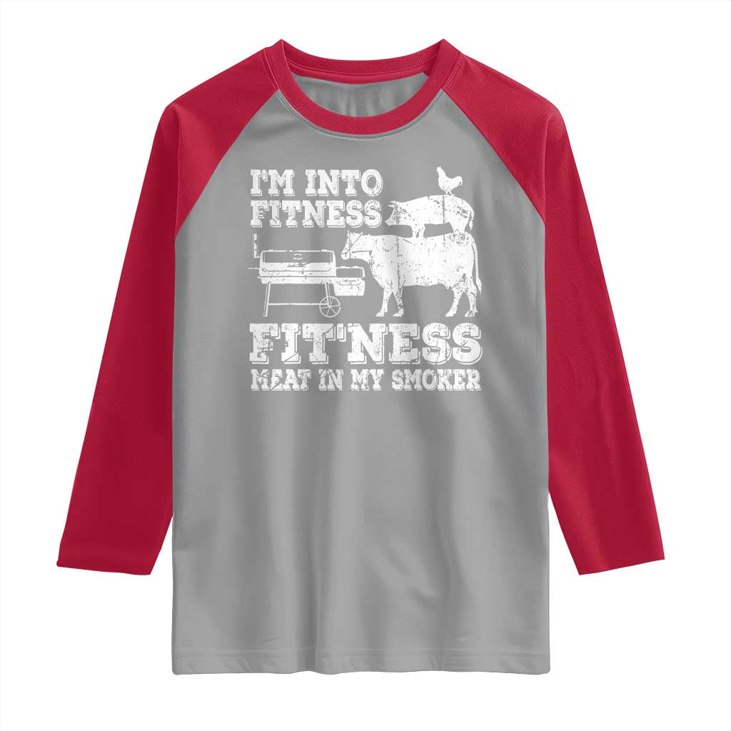 Funny BBQ Raglan Shirt Meat Smoking Barbeque Griller Grilling Gifts TS10 Sport Gray Red Print Your Wear