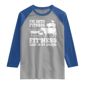 Funny BBQ Raglan Shirt Meat Smoking Barbeque Griller Grilling Gifts TS10 Sport Gray Royal Print Your Wear