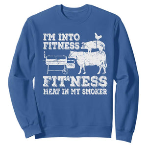 Funny BBQ Sweatshirt Meat Smoking Barbeque Griller Grilling Gifts TS10 Royal Blue Print Your Wear