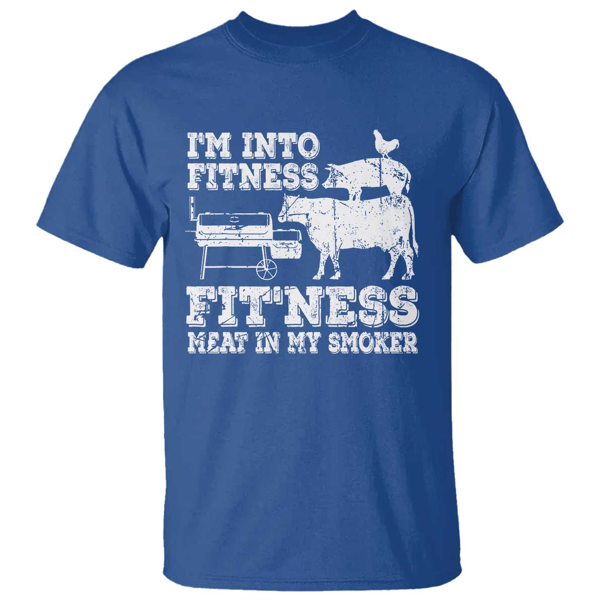 Funny BBQ T Shirt Meat Smoking Barbeque Griller Grilling Gifts TS10 Royal Blue Print Your Wear
