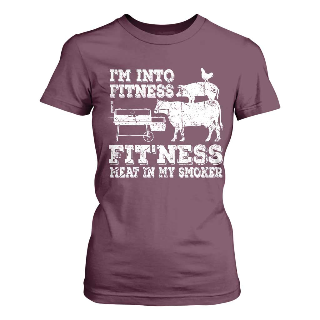 Funny BBQ T Shirt For Women Meat Smoking Barbeque Griller Grilling Gifts TS10 Maroon Print Your Wear