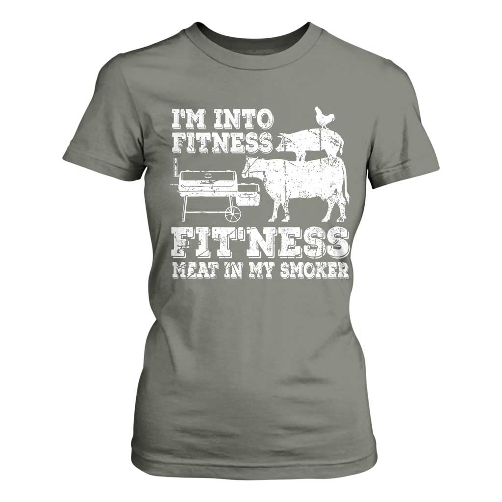 Funny BBQ T Shirt For Women Meat Smoking Barbeque Griller Grilling Gifts TS10 Military Green Print Your Wear