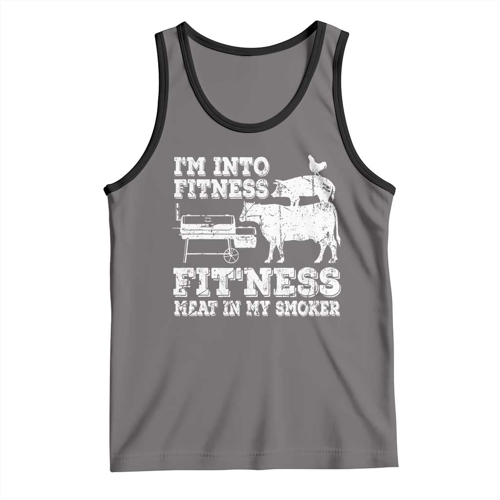 Funny BBQ Tank Top Meat Smoking Barbeque Griller Grilling Gifts TS10 Deep Heather Black Print Your Wear