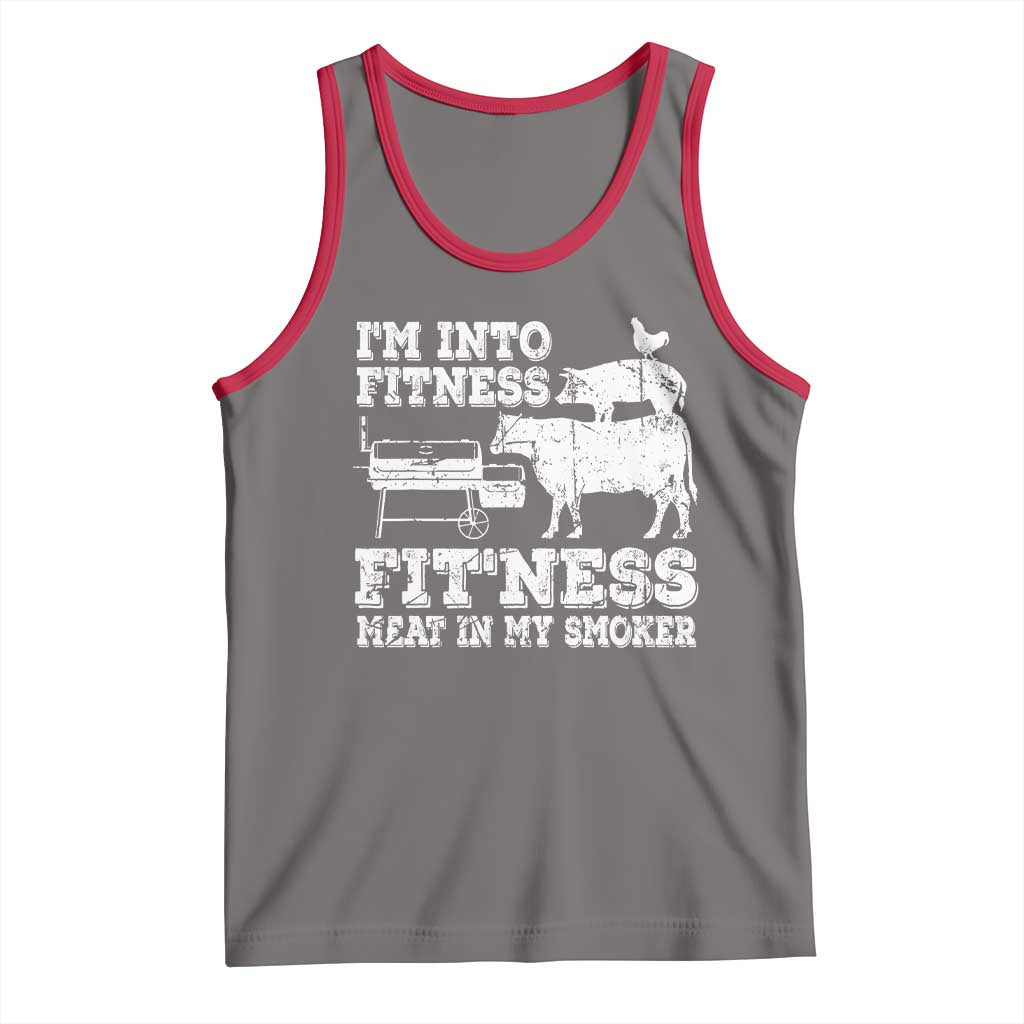 Funny BBQ Tank Top Meat Smoking Barbeque Griller Grilling Gifts TS10 Deep Heather Red Print Your Wear