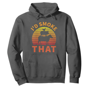 Funny BBQ Hoodie I'd Smoke That Barbecue Retro Grilling Gifts TS10 Dark Heather Print Your Wear